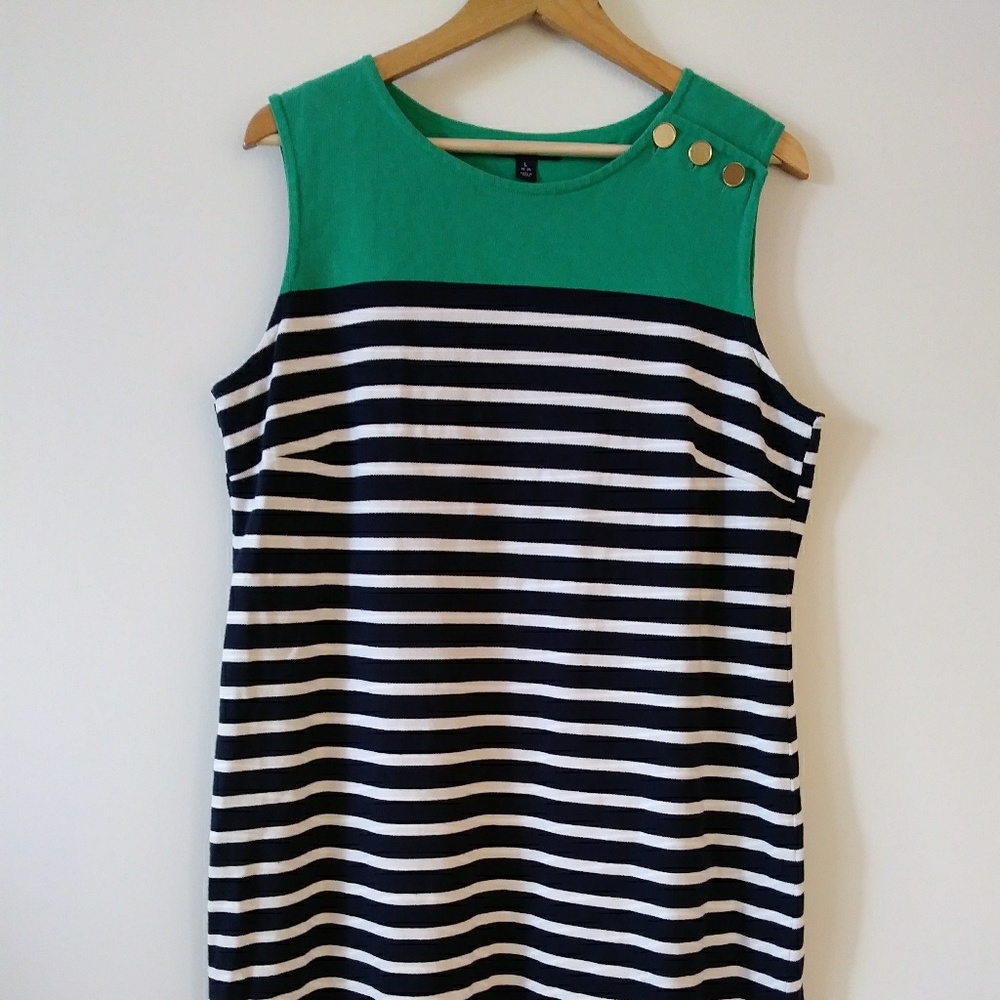 Women's Land's End green nautical dress. Sz large